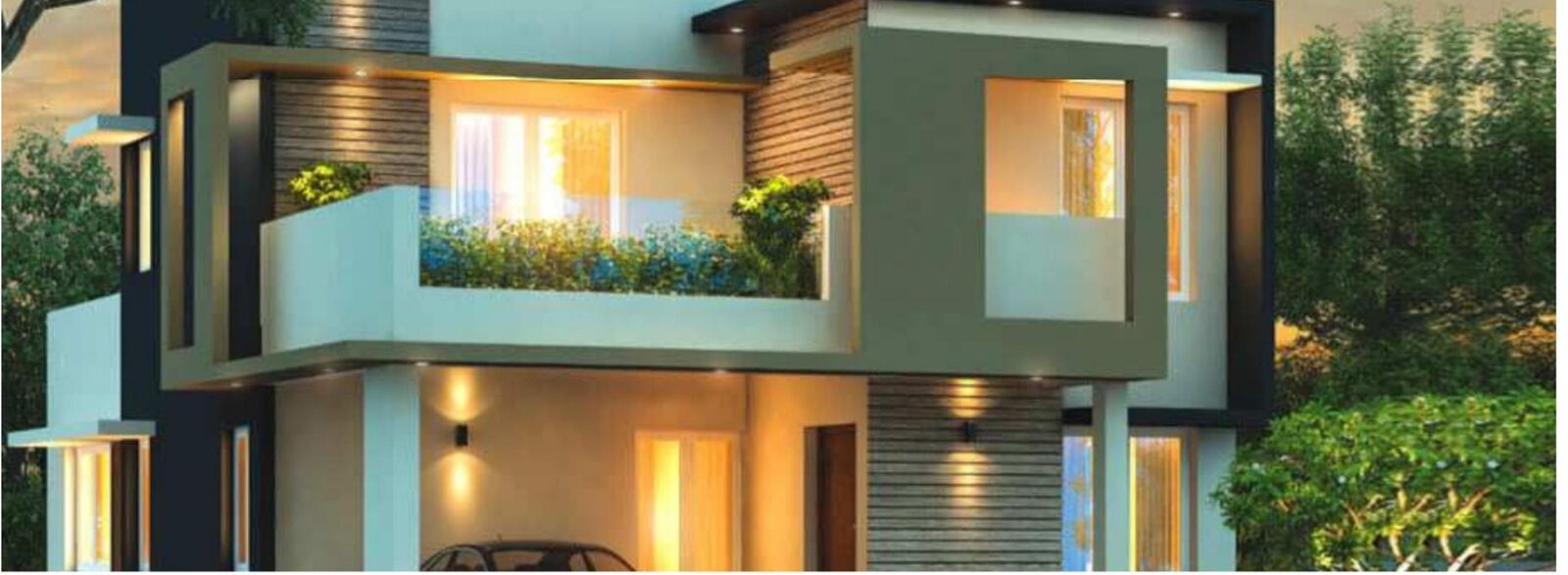 Dasco Royal Valley luxury villa exterior at dusk